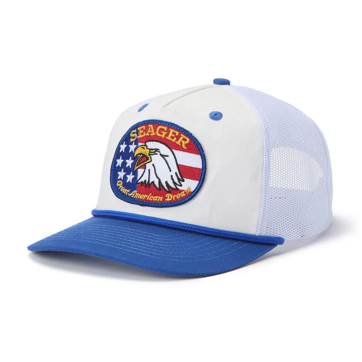 Seager Great American Dream Trucker Snapback Hat - White/Navy image 1