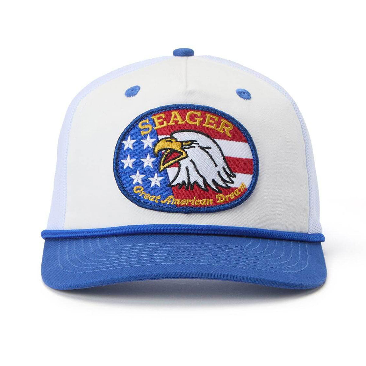 Seager Great American Dream Trucker Snapback Hat - White/Navy image 3