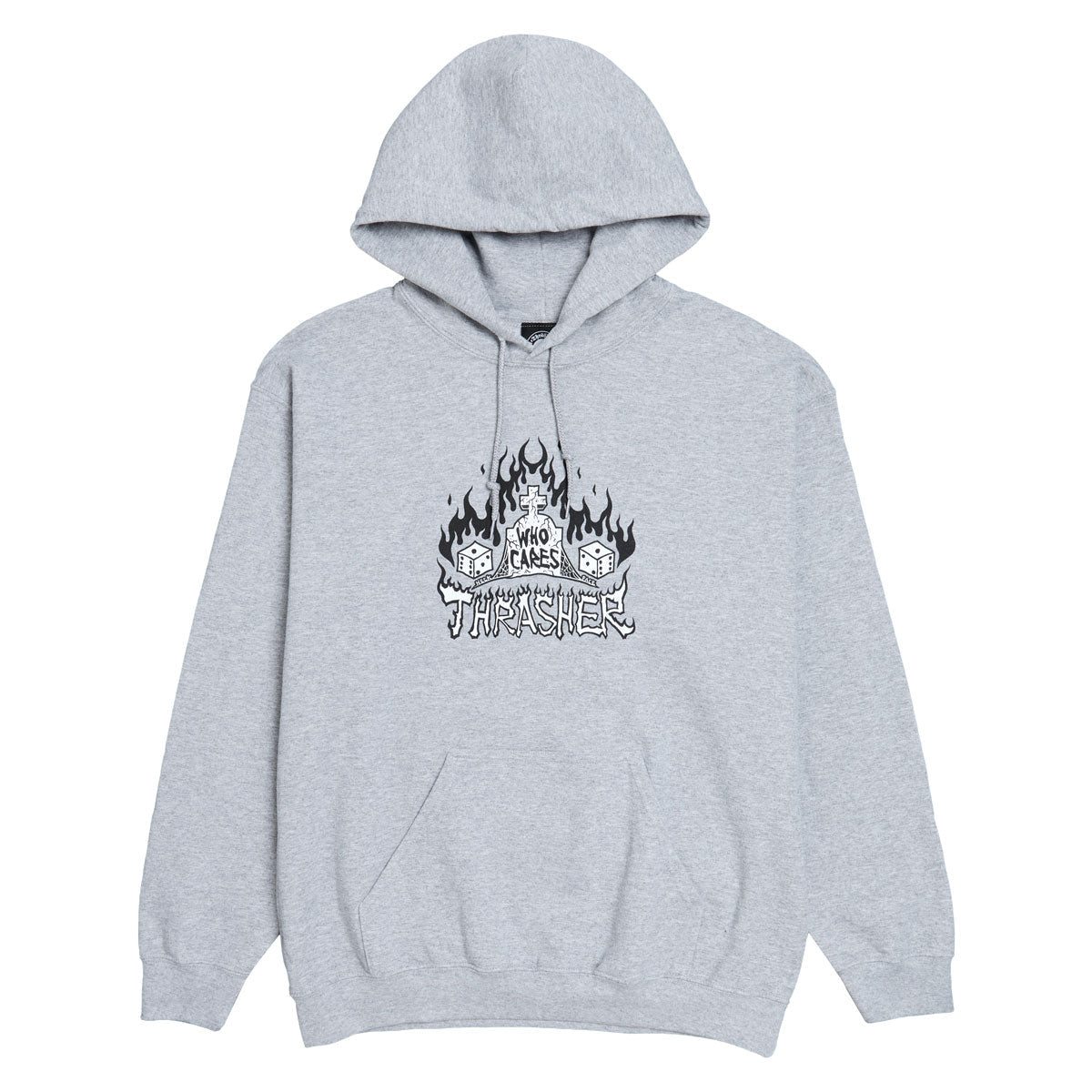 Thrasher Who Cares By Neckface Hoodie - Sport Grey image 1