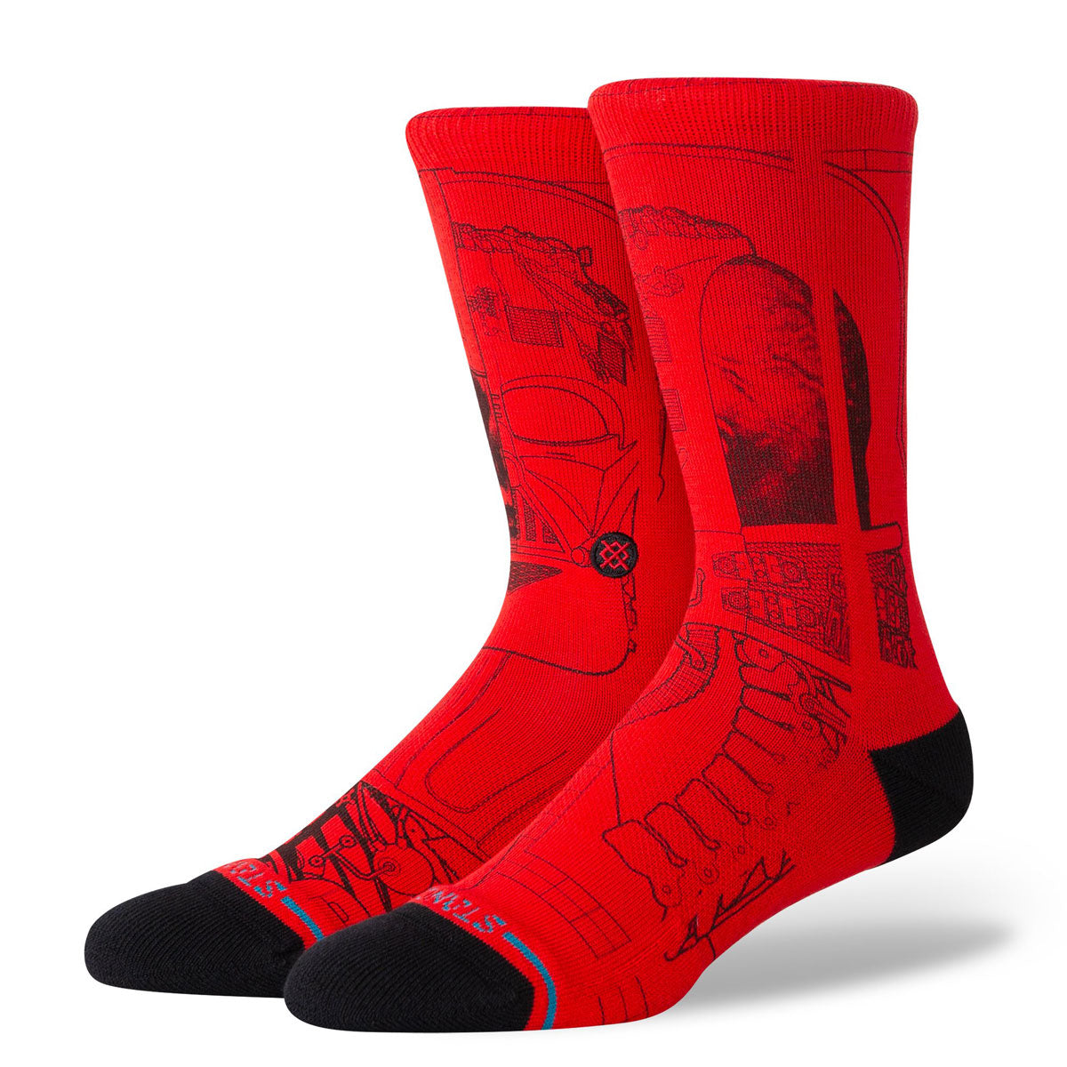 Stance Vader Sw Crew Socks - Red image 1