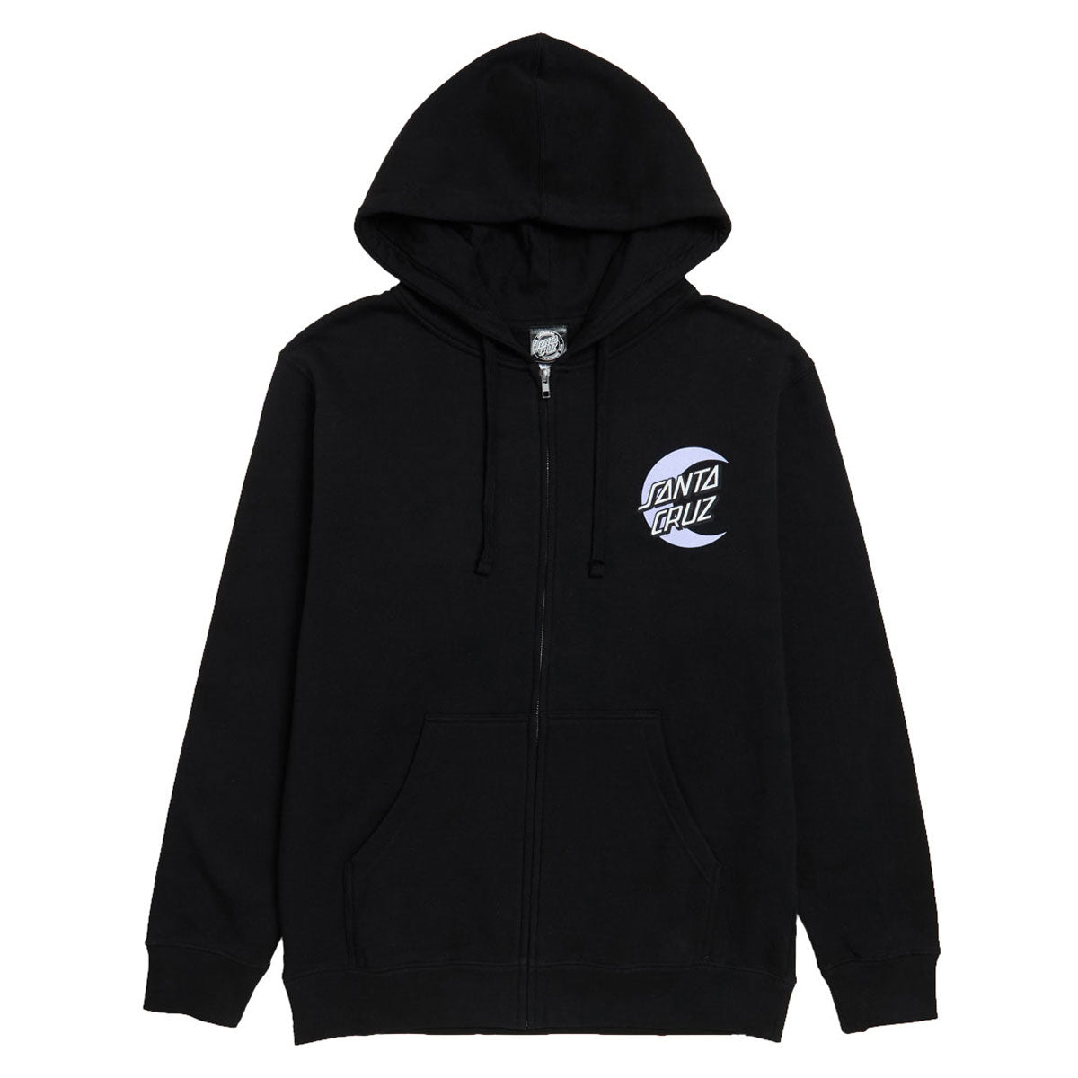 Santa Cruz Womens Moon Dot Relaxed Zip Up Hoodie - Black image 1