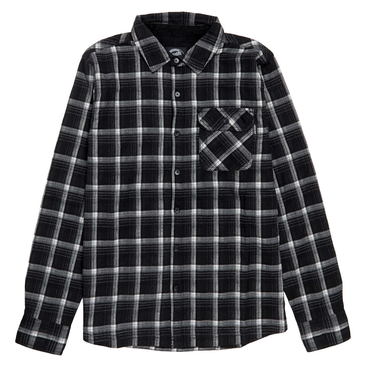 Santa Cruz Classic Long Sleeve Flannel Shirt - Black Plaid image 1