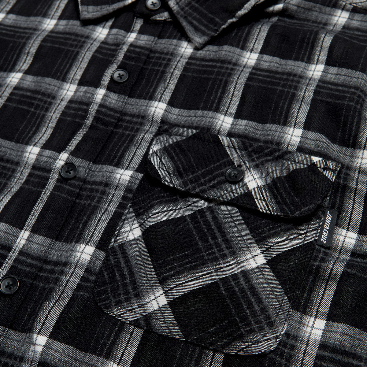 Santa Cruz Classic Long Sleeve Flannel Shirt - Black Plaid image 3