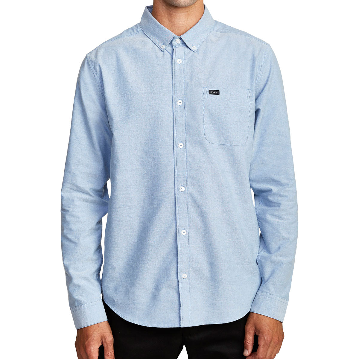 RVCA Thatll Do Stretch Long Sleeve Woven Shirt - Oxford Blue image 1