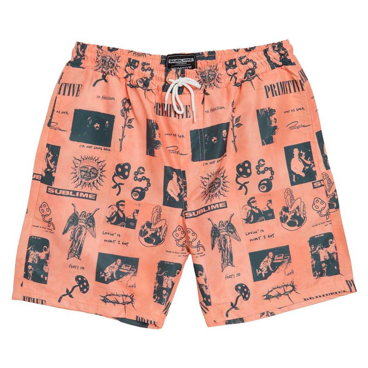 Primitive x Sublime Boardwalk Shorts - Coral image 1