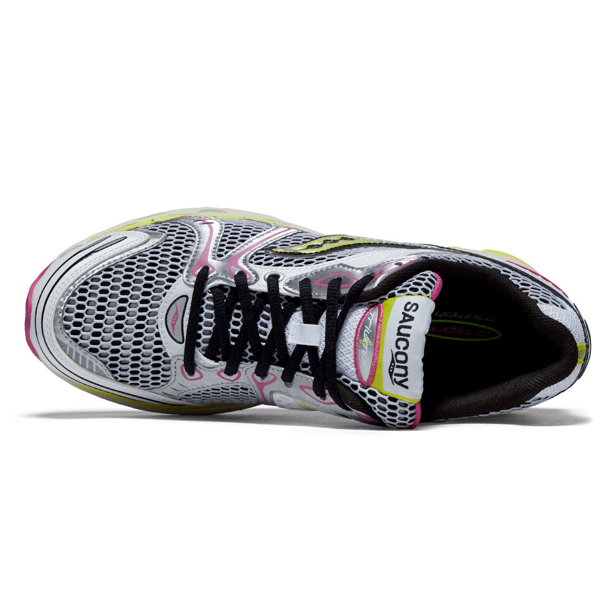 Saucony Progrid Triumph 4 Shoes - White/Fluo image 3