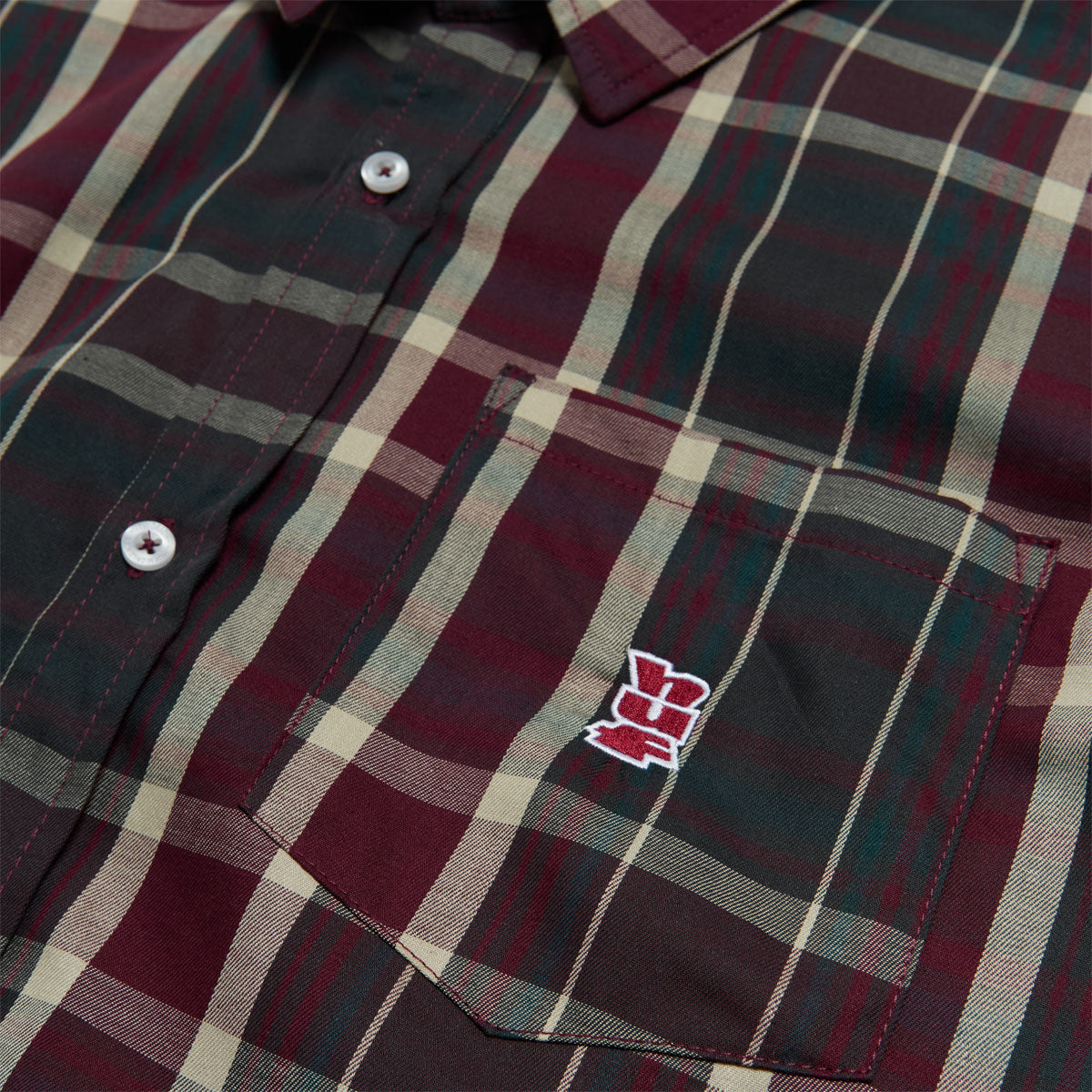 HUF Megablast Plaid Long Sleeve Shirt - Deep Wine image 2