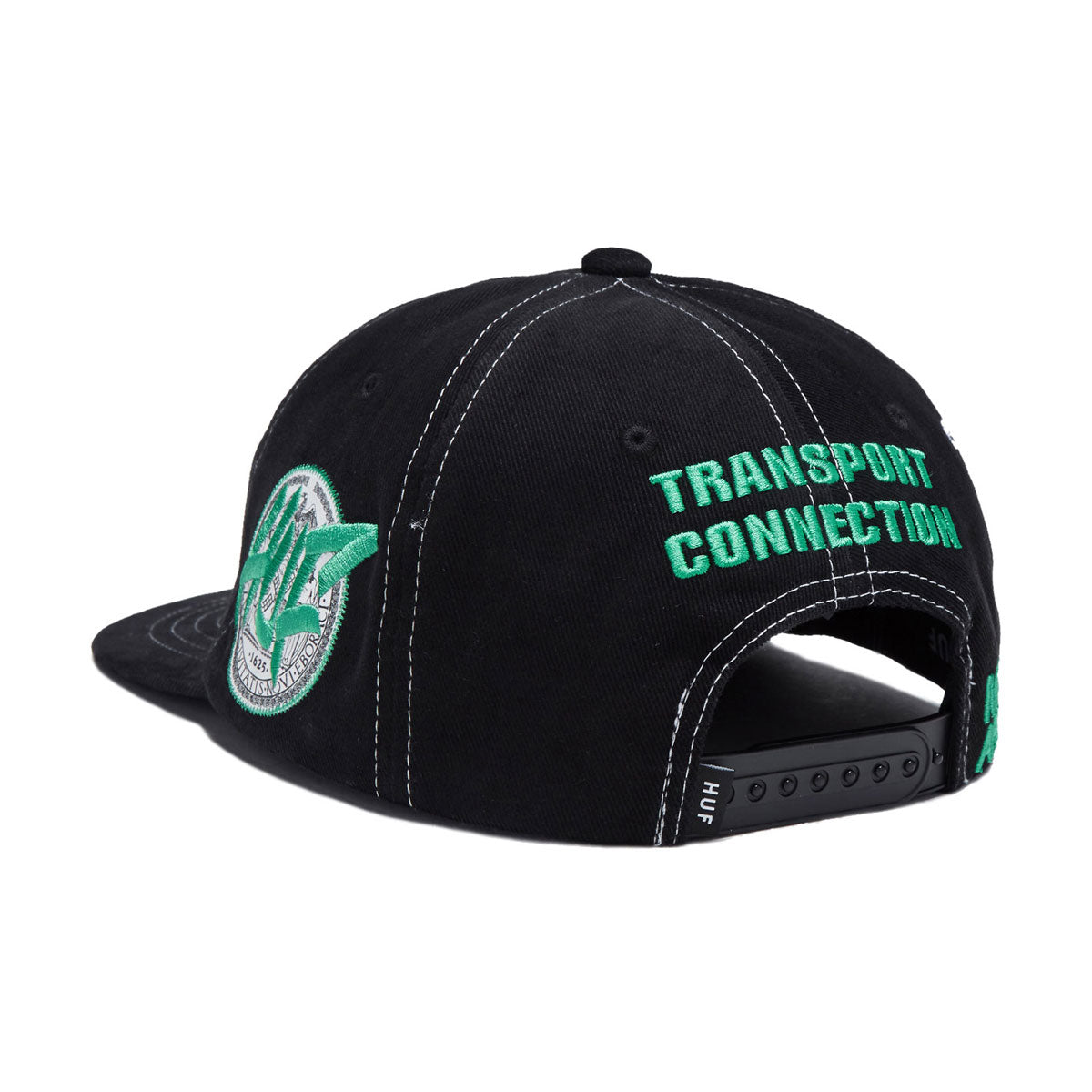 HUF Transport Connection Snapback Hat - Black image 2