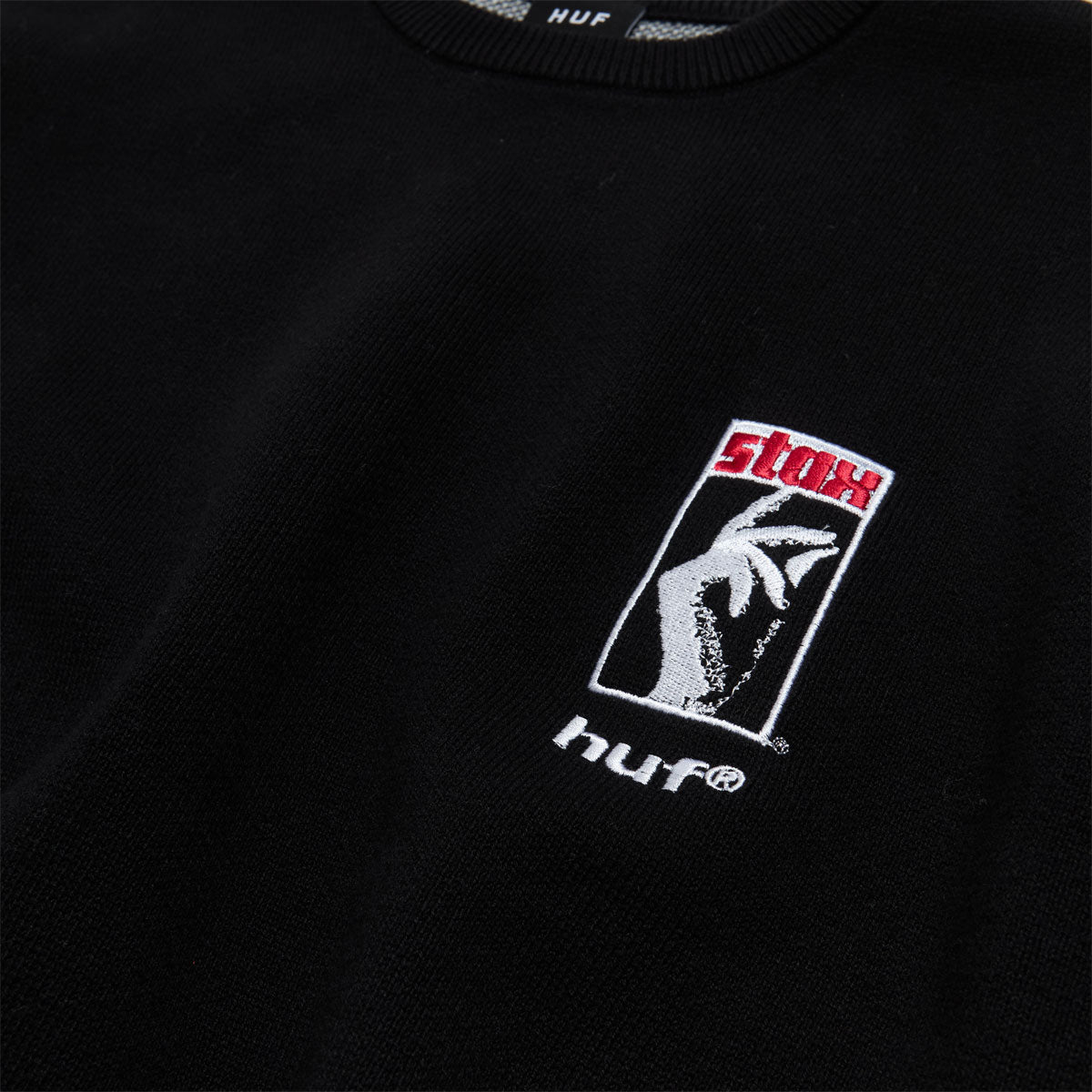 HUF Black Moses Knit Sweatshirt - Black image 3