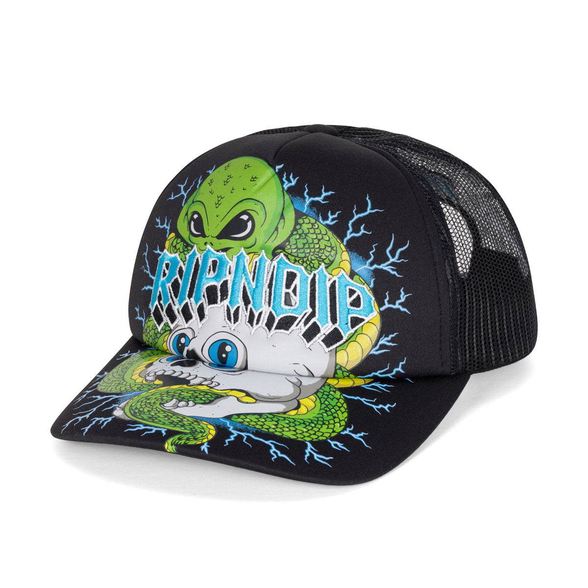 RIPNDIP Skull And Bones Trucker Hat - Black image 1