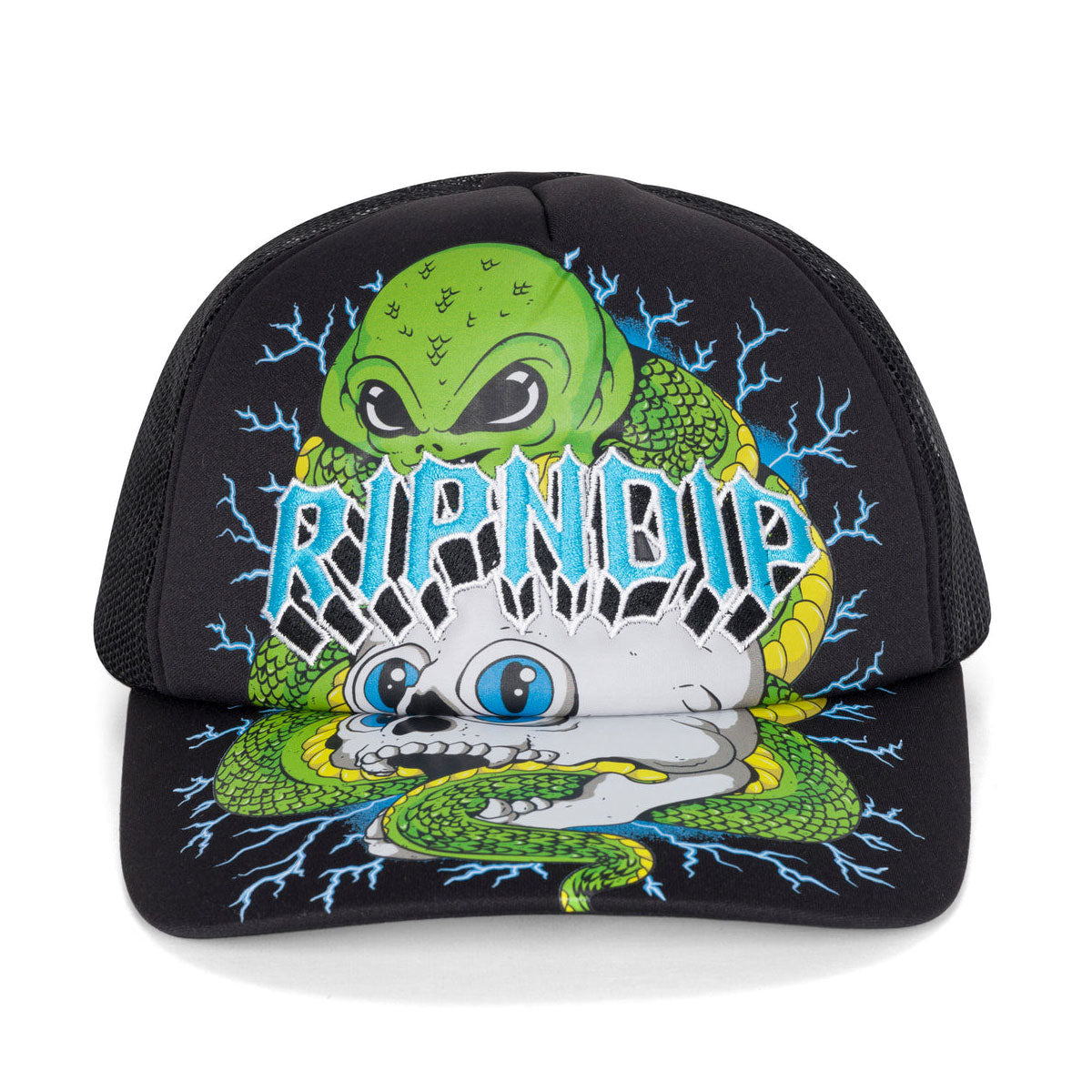 RIPNDIP Skull And Bones Trucker Hat - Black image 3
