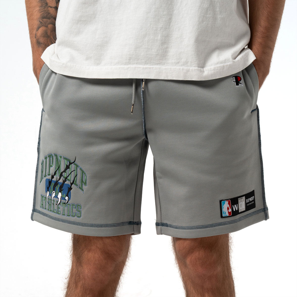 RIPNDIP Ripndip Athletics Cottom Mesh Sweat Shorts - Ash Heather image 4