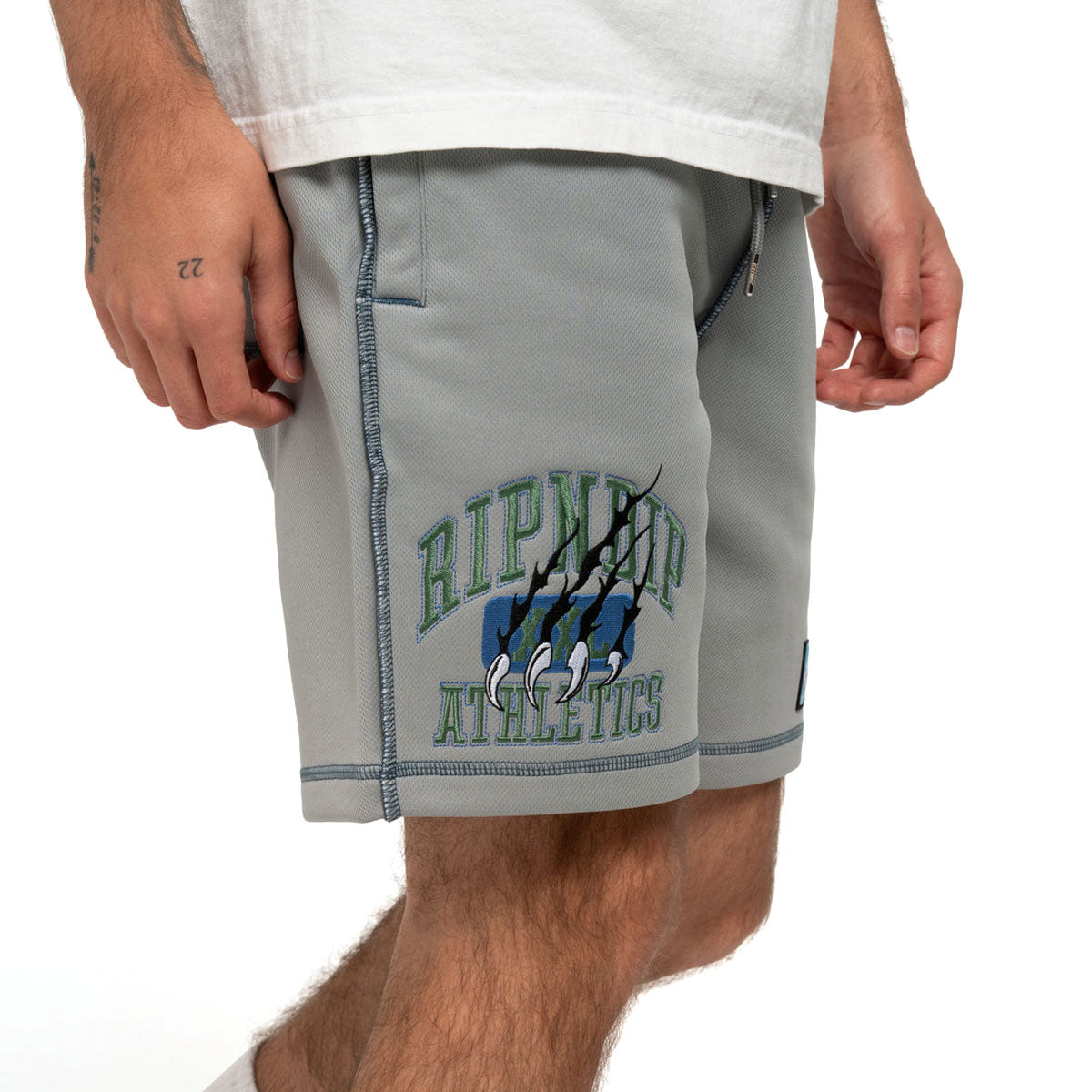 RIPNDIP Ripndip Athletics Cottom Mesh Sweat Shorts - Ash Heather image 5