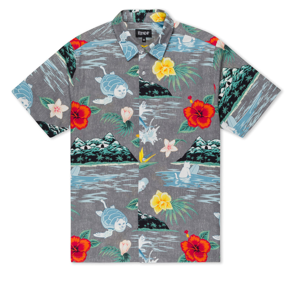 RIPNDIP Islanders Button Up Shirt - Charcoal image 1