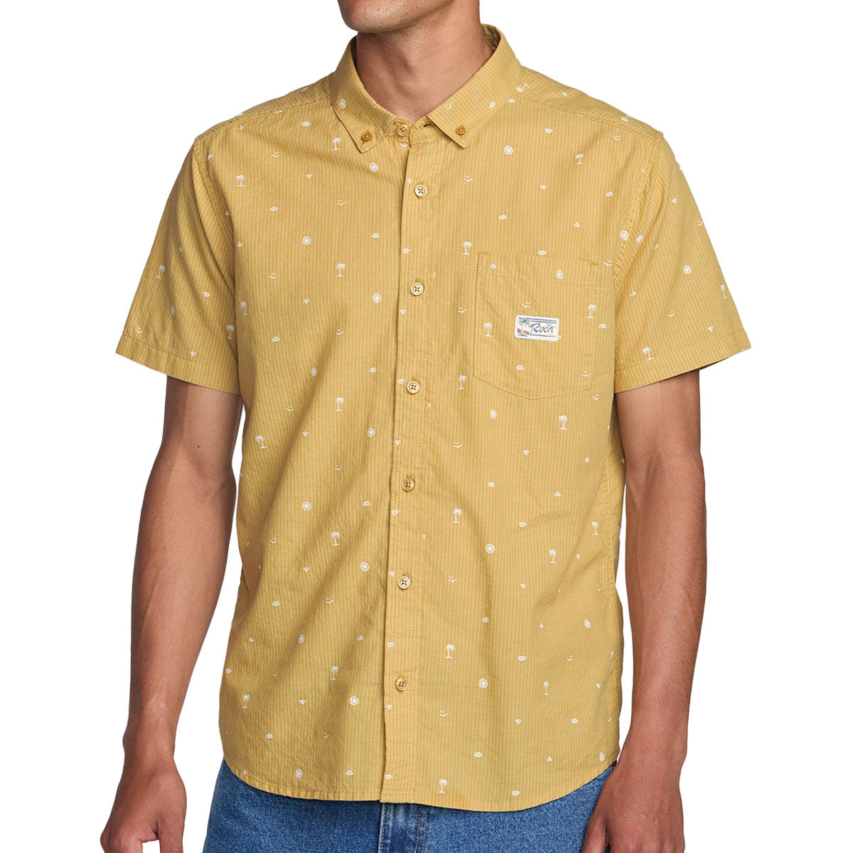 RVCA Exotica Seersucker Shirt - Ochre image 1