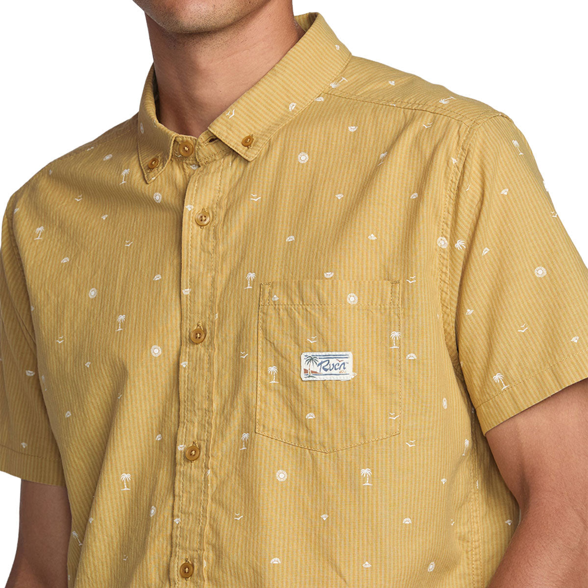 RVCA Exotica Seersucker Shirt - Ochre image 3