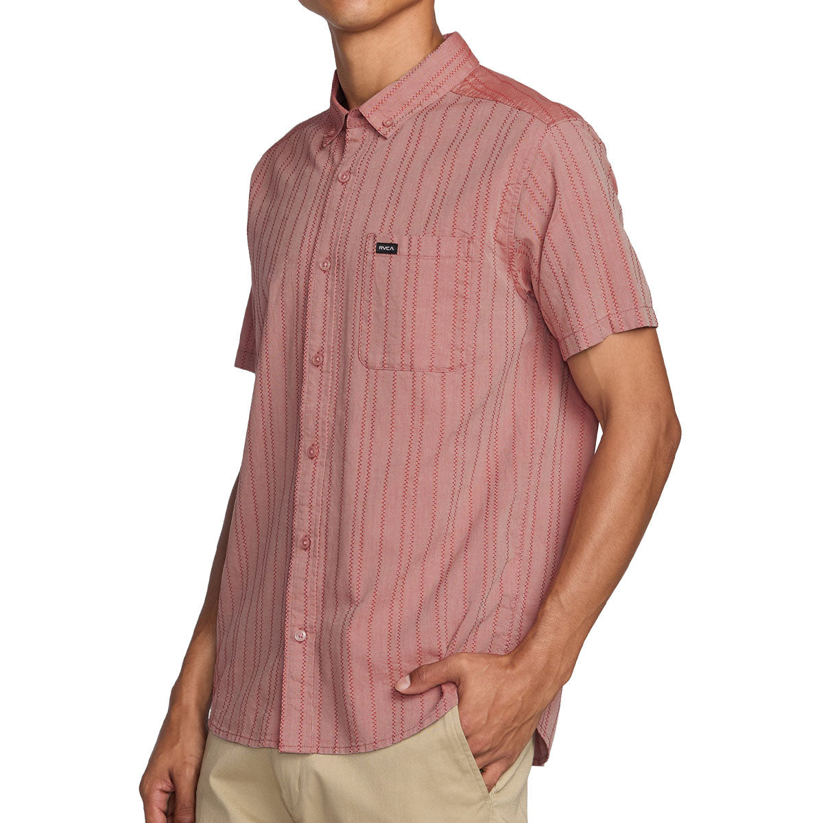RVCA Thatll Do Stripe Shirt - Pale Mauve image 4