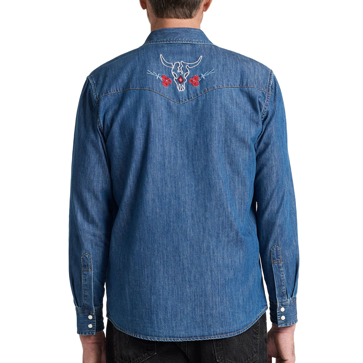 Pendleton Gambler Denim Long Sleeve Shirt - Denim/Bison Rose image 2