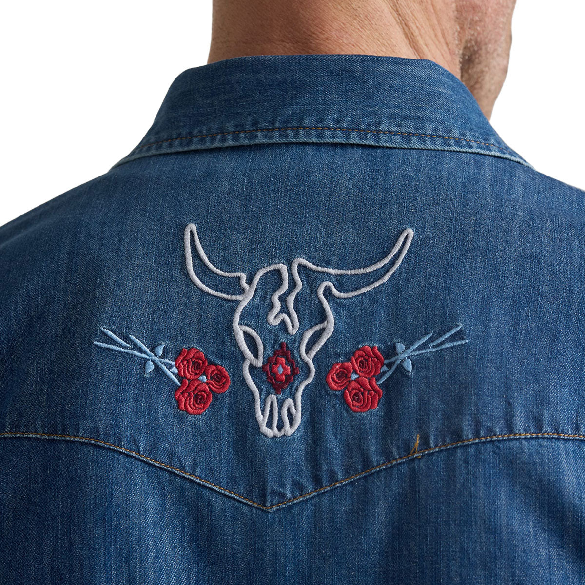Pendleton Gambler Denim Long Sleeve Shirt - Denim/Bison Rose image 4
