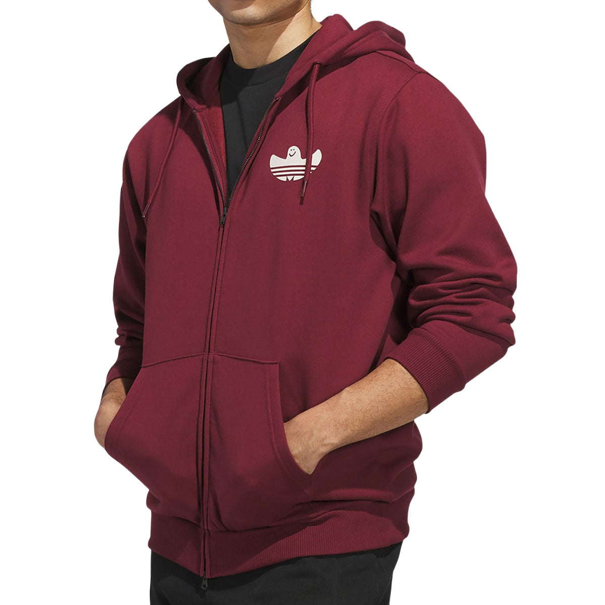 Adidas Shmangry Graphic Zip Up Hoodie - Shadow Red/Aluminum image 2