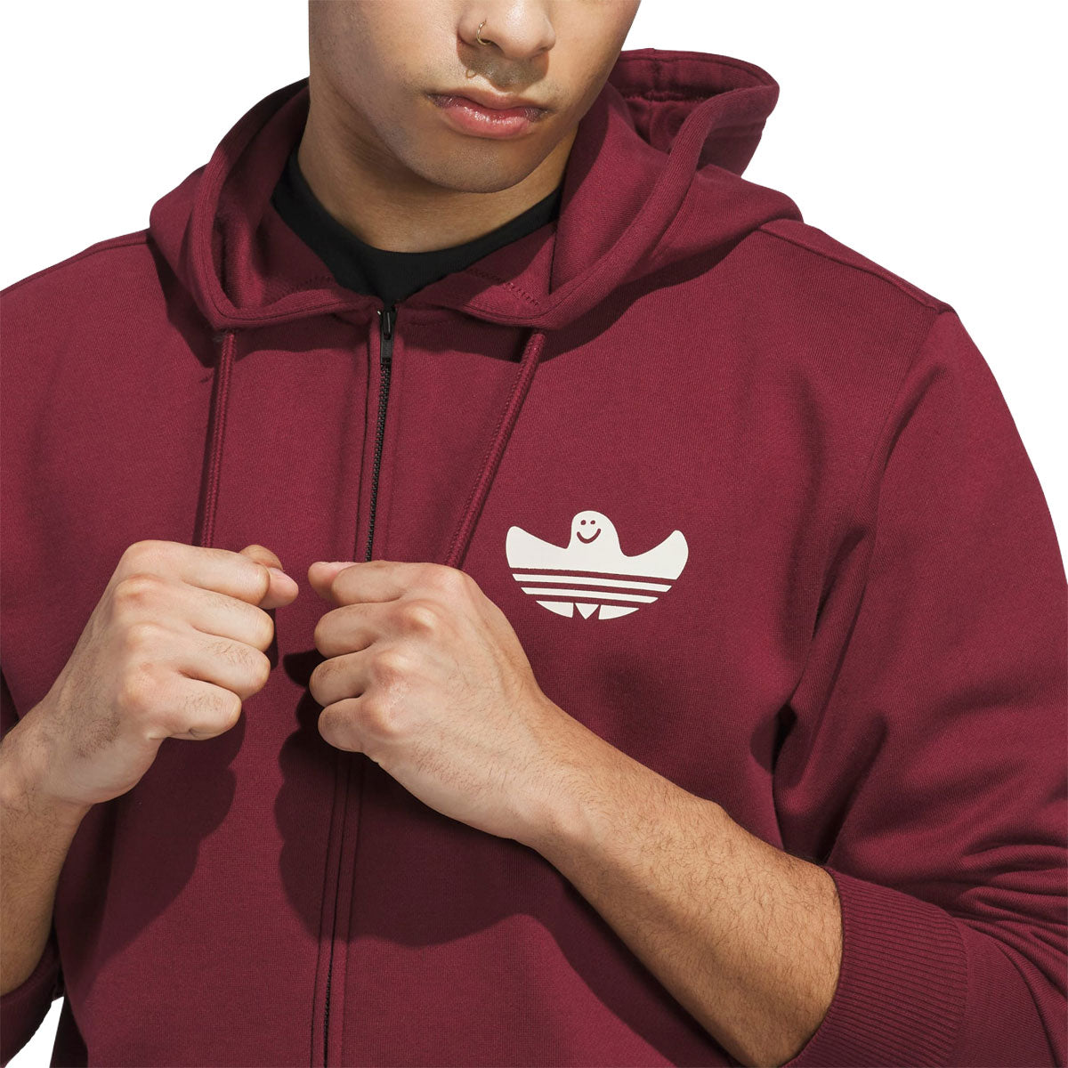 Adidas Shmangry Graphic Zip Up Hoodie - Shadow Red/Aluminum image 4