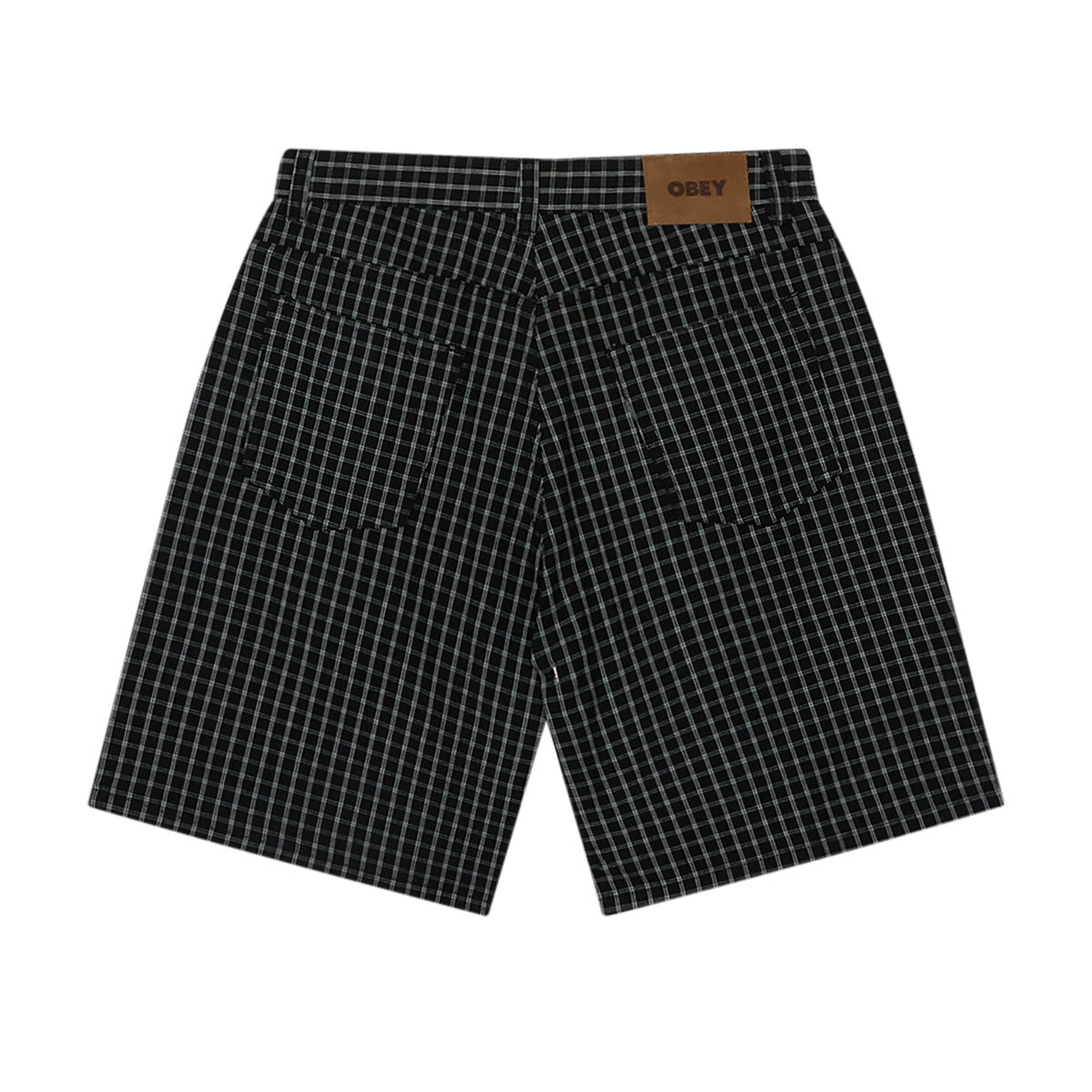 Obey Plaid Baggy Denim Shorts - Black Multi image 2