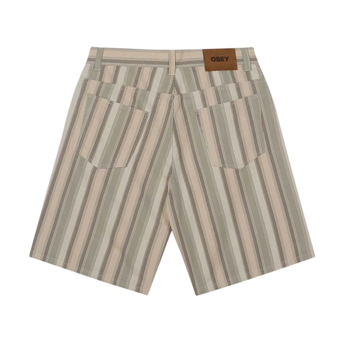 Obey Baja Stripe Baggy Denim Shorts - Dried Sage Multi image 2