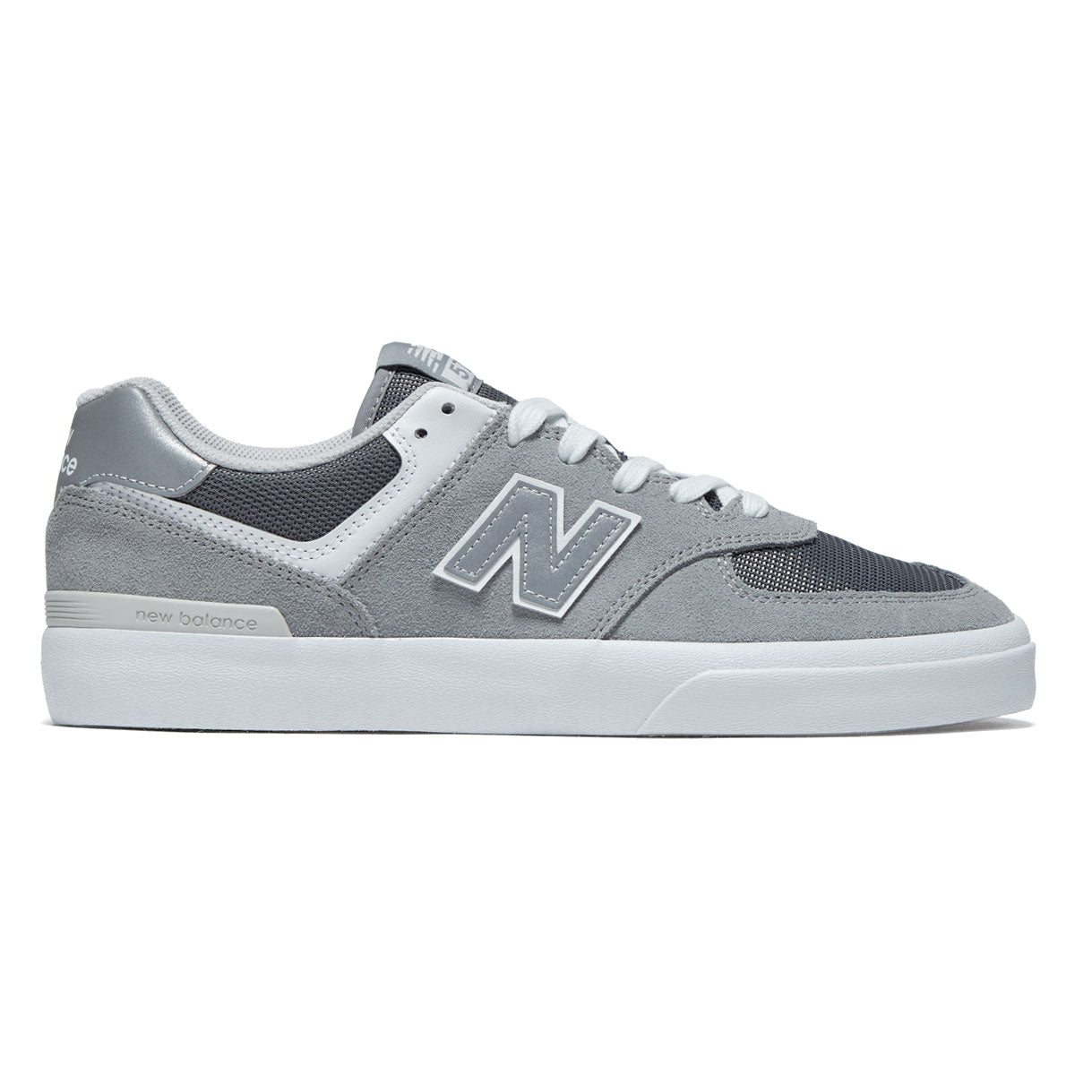 New Balance 574 Vulc Shoes - Grey/White Suede image 1