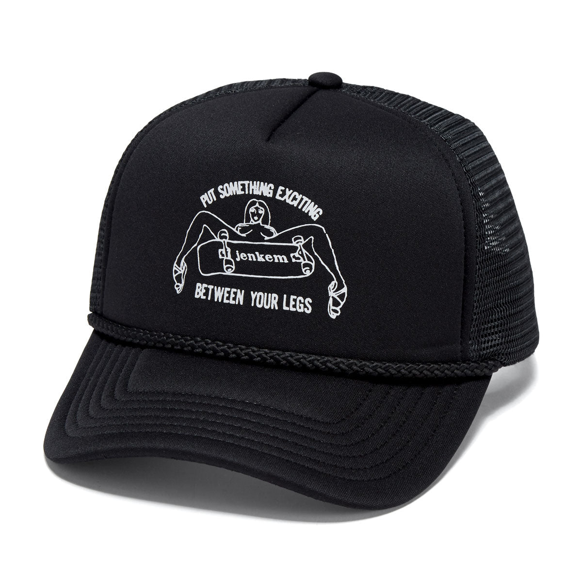 Jenkem Legs Trucker Hat - Black/Black image 1
