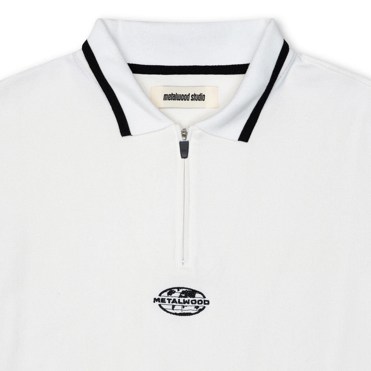 Metalwood World Class Zip Polo Shirt - White image 3