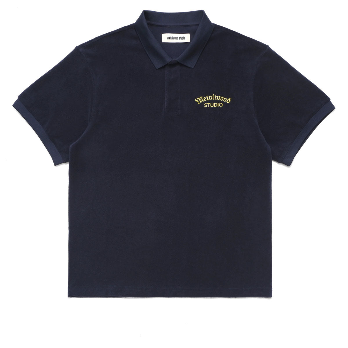 Metalwood Medieval Terry Polo Shirt - Navy image 1