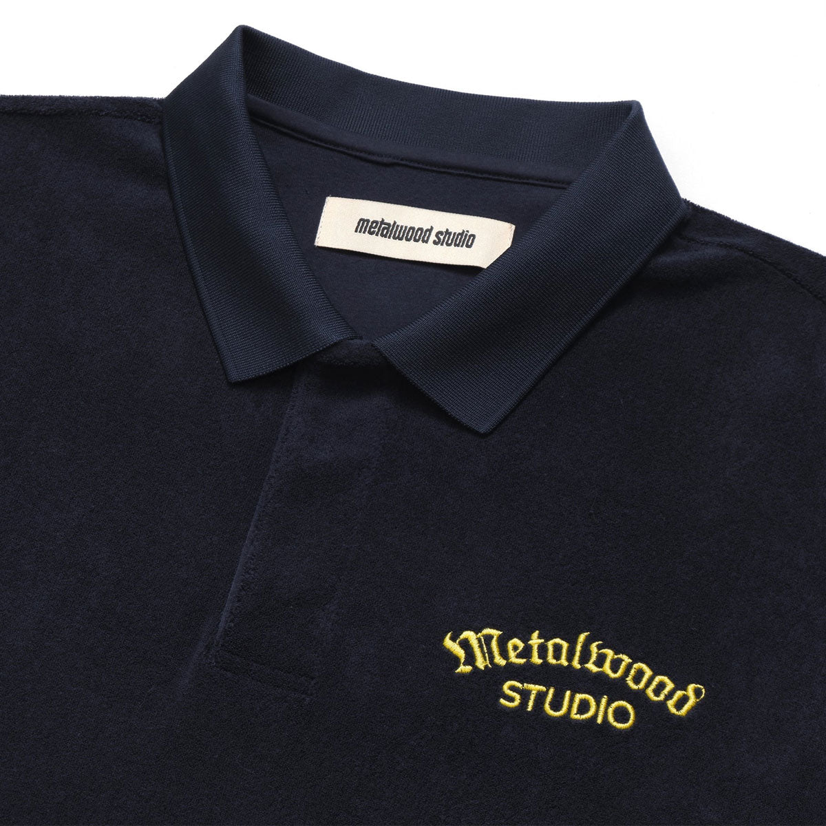 Metalwood Medieval Terry Polo Shirt - Navy image 3