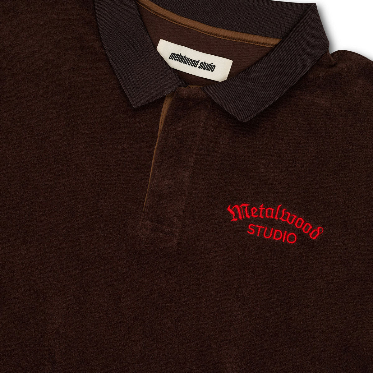 Metalwood Medieval Terry Polo Shirt - Dark Chocolate image 3