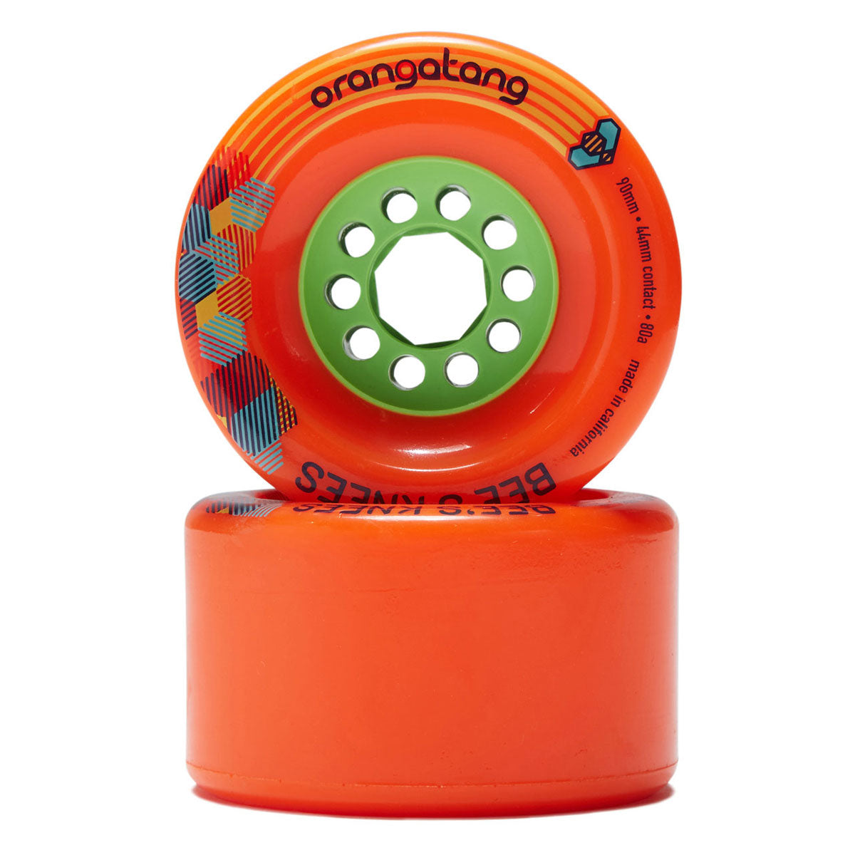 Orangatang Bee's Knees 80a Longboard Wheels - Orange - 90mm image 2