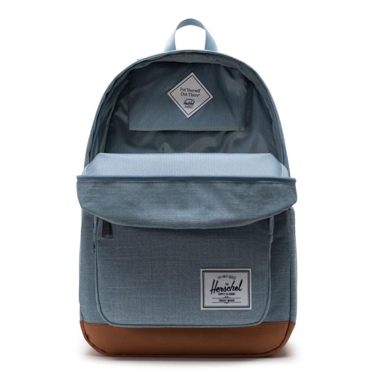 Herschel Supply Pop Quiz Backpack - Ashley Blue Crosshatch/Natural image 4
