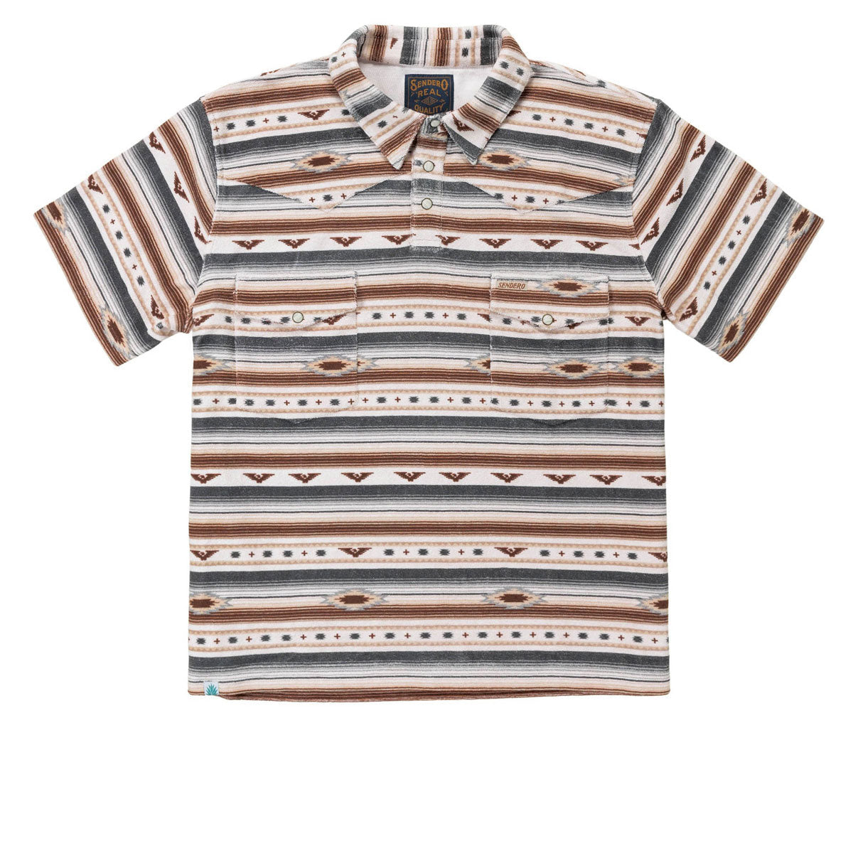 Sendero Cantina Terry Polo Shirt - Gray/Tan Southwest image 1