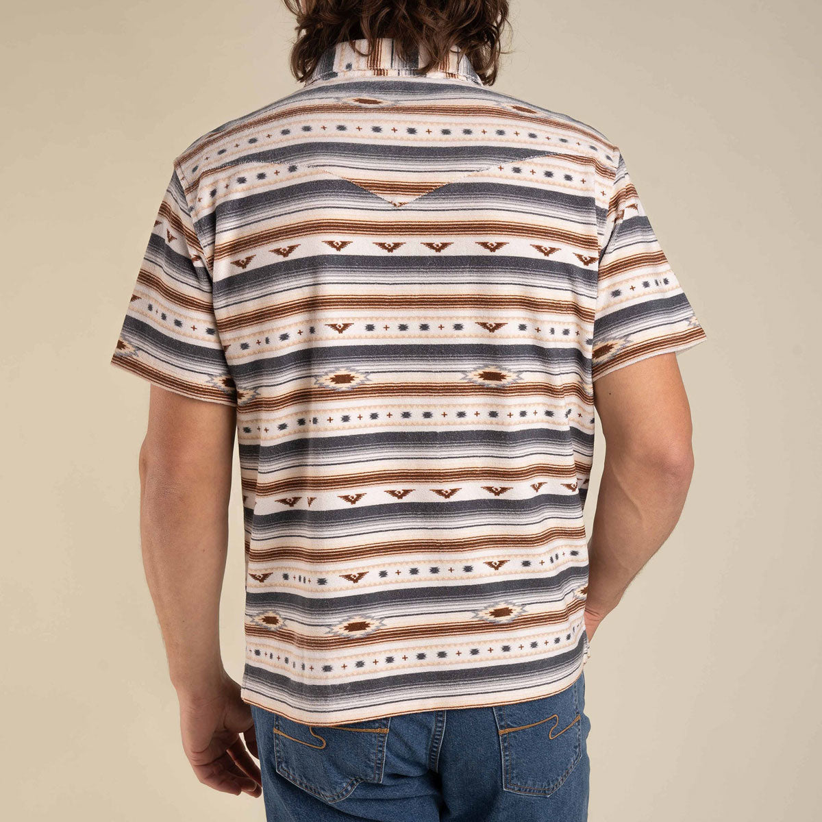 Sendero Cantina Terry Polo Shirt - Gray/Tan Southwest image 3