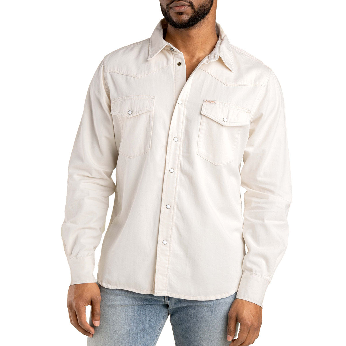 Sendero The Wyatt Pearl Snap Long Sleeve Shirt - Ecru image 4
