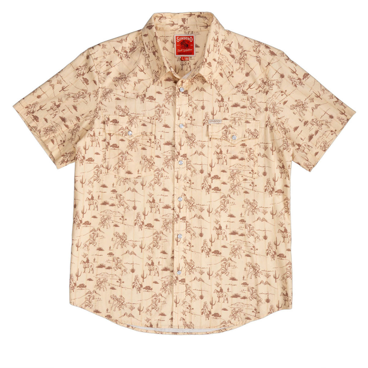 Sendero Serape Pearl Snap Shirt - Desert Rodeo Print Amarillo image 1