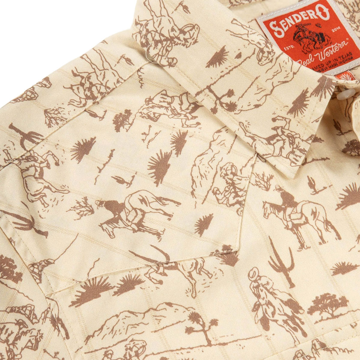 Sendero Serape Pearl Snap Shirt - Desert Rodeo Print Amarillo image 4