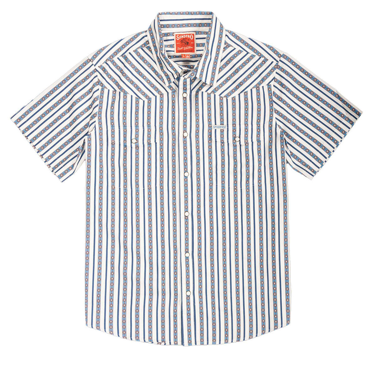 Sendero Serape Pearl Snap Shirt - Navy image 1