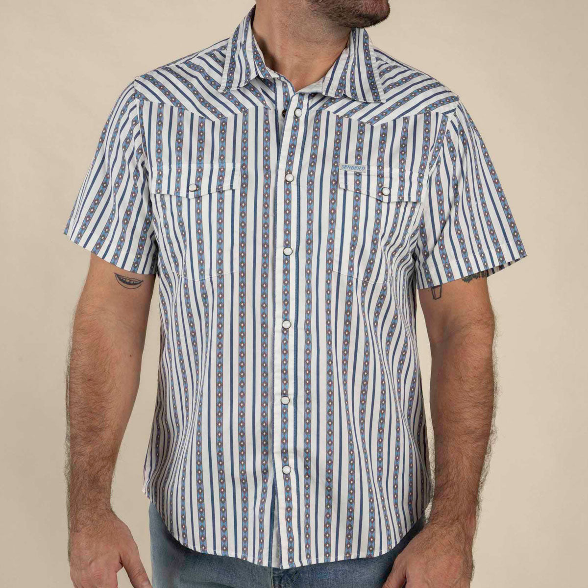Sendero Serape Pearl Snap Shirt - Navy image 2