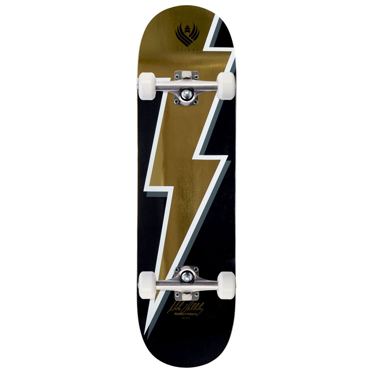 Powell-Peralta Flight Mike Vallely Lightning Bolt Skateboard Complete - Gold Foil - 8.75