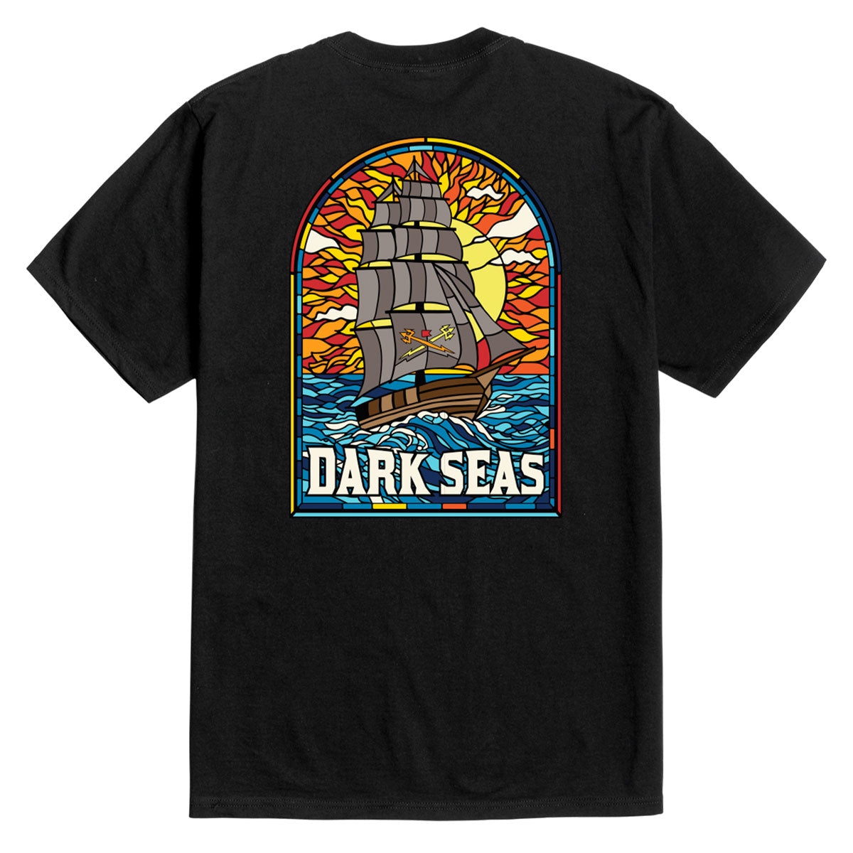 Dark Seas Sailors Sun T-Shirt - Black image 1