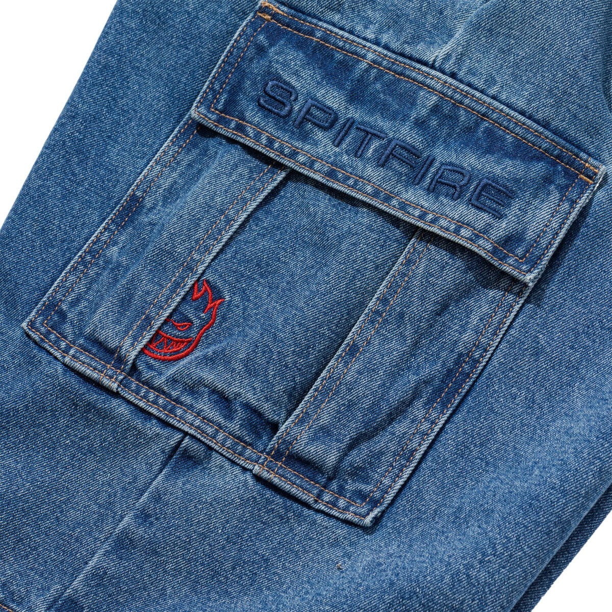 Spitfire Classic '87 Denim Cargo Shorts - Light Stone Wash image 4