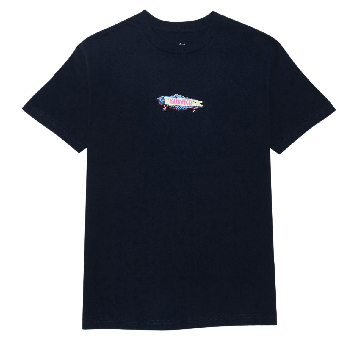 Krooked Bored T-Shirt - True Navy/Multi Color Print image 1