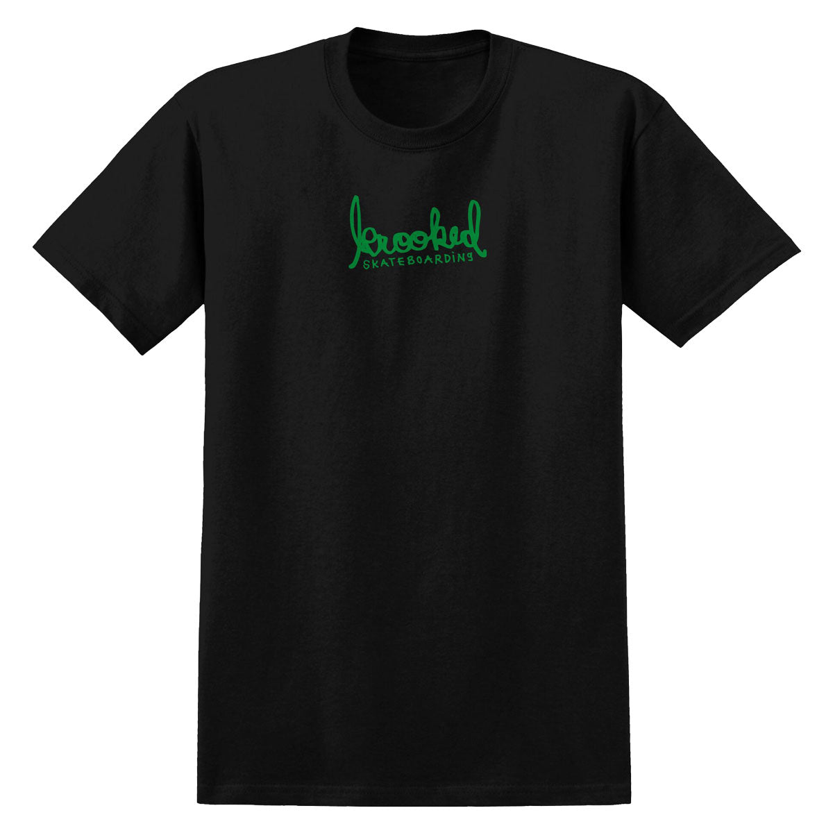 Krooked Skript T-Shirt - Black/Green image 1