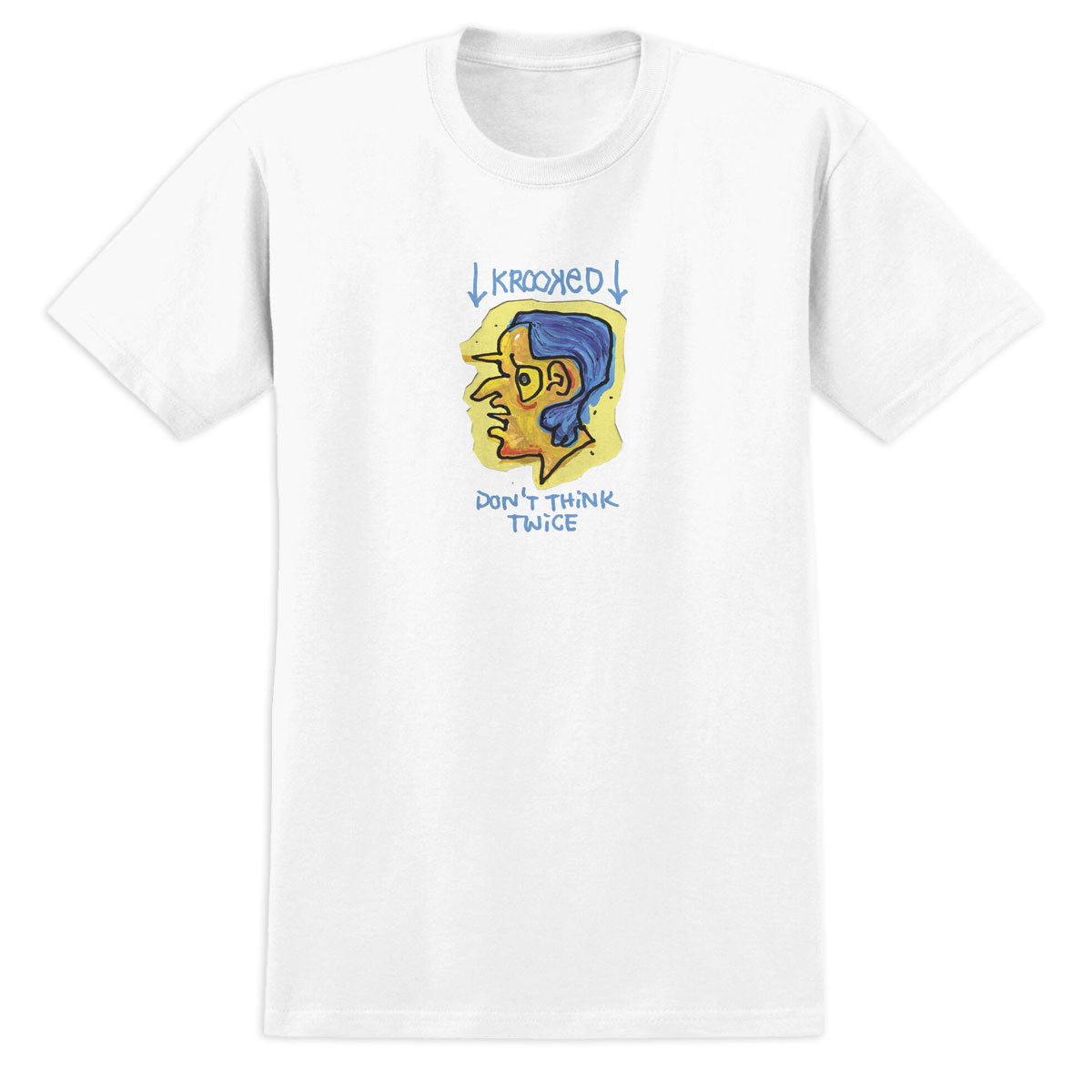 Krooked Blue Thinker T-Shirt - White image 1