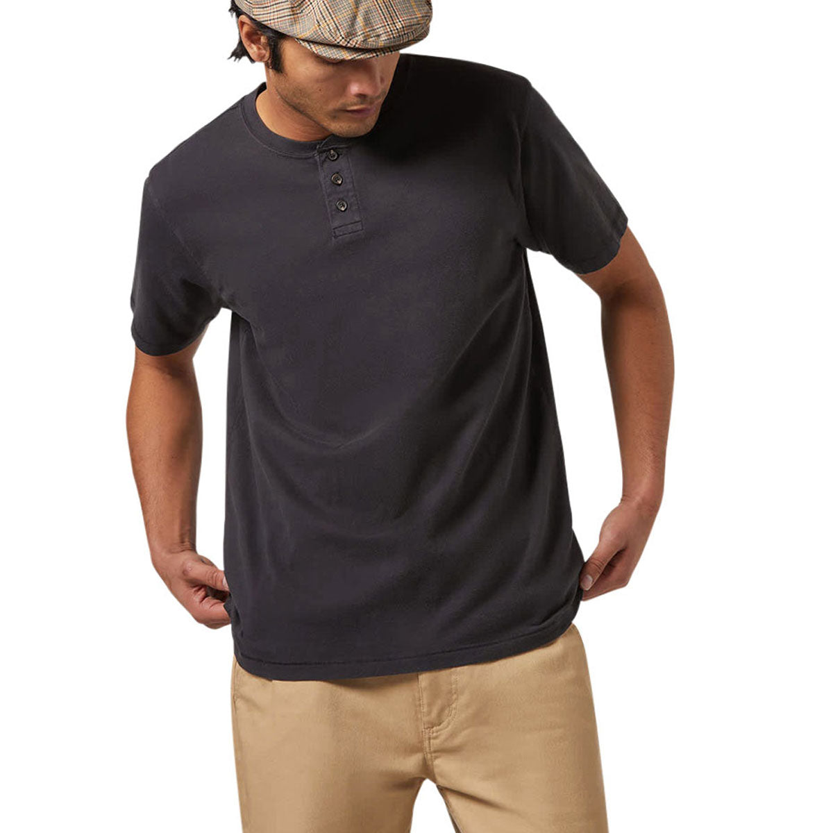 Brixton Vintage Reserve Henley Shirt - Black Sol Wash image 1
