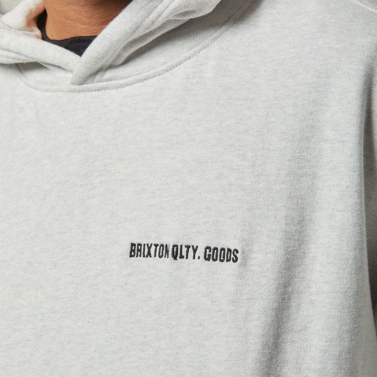 Brixton Embroidered Heavyweight Hoodie - Heather Grey Ash image 2